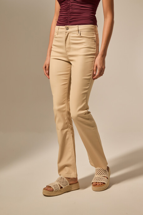 Pantalon Ferfi Beige Claro