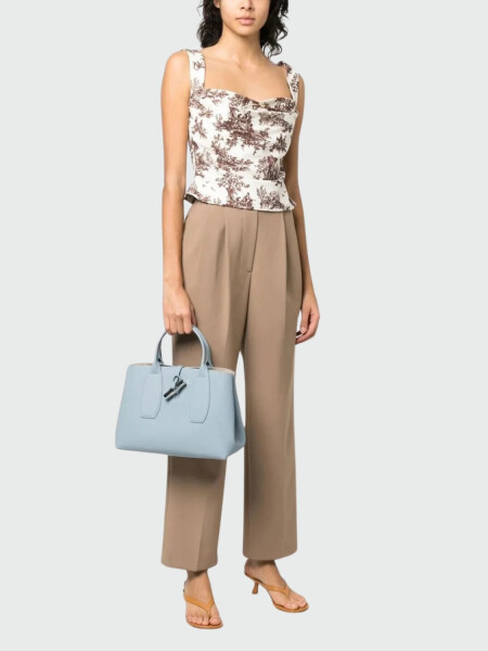Longchamp -Cartera de cuero con gran capacidad, Roseau 0