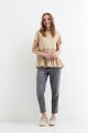 Remera con volados KHAKI