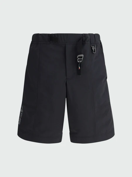 Moncler - Short Logo Algodón Negro