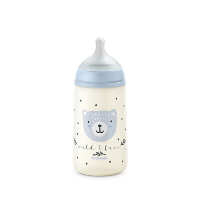 Mamadera biberón anticólico SX Pro fisiológico 270 ml 3-6m Oso Azul