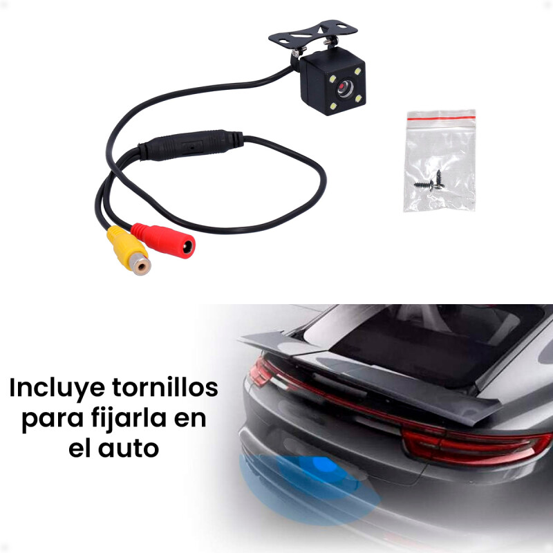 Cámara de Reversa para Auto con Visión Nocturna y Luces Led Cable Corto Cámara de Reversa para Auto con Visión Nocturna y Luces Led Cable Corto