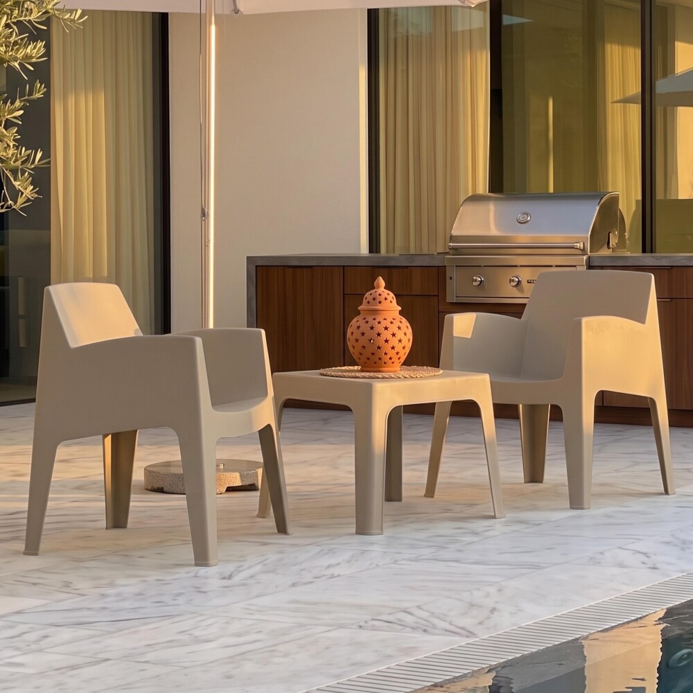 Set de Jardín Mesa + 2 sillas - Magna Master Marrón