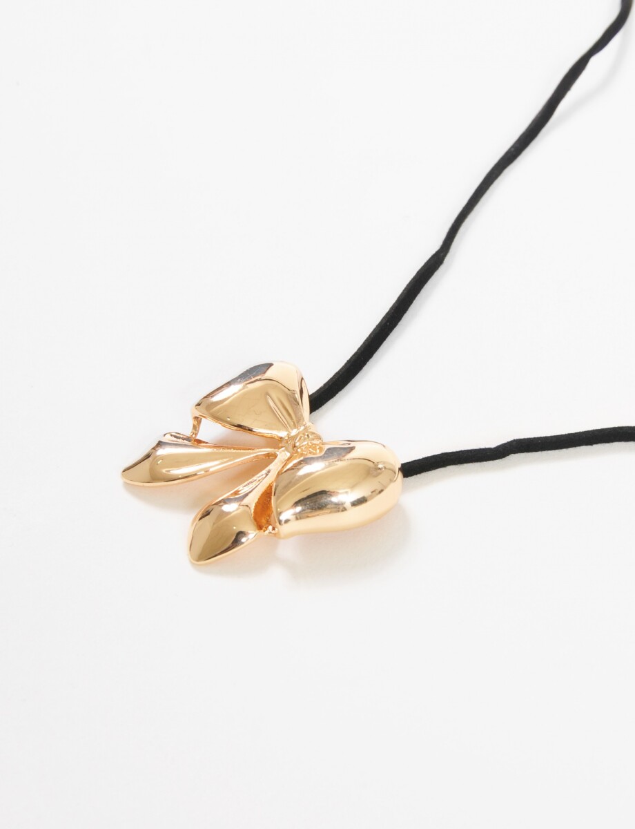 Collar con dije moña - dorado 