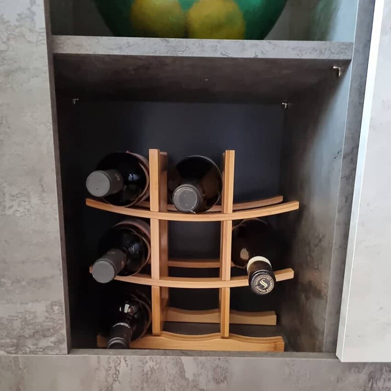 Vinera soporte 9 botellas de vino madera bambú Vinera soporte 9 botellas de vino madera bambú