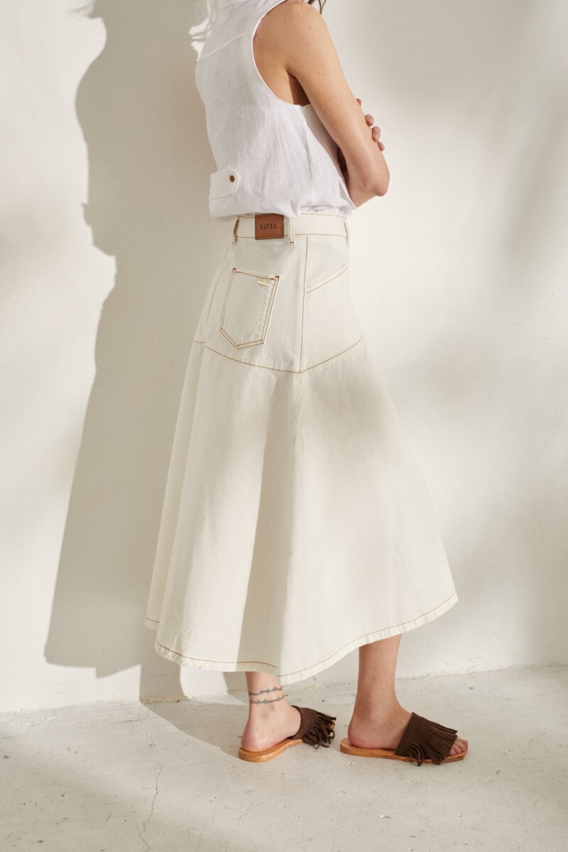 FALDA POMELA DENIM Crudo