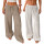 Set 2 Pantalones Palazzo Dama Tipo Lino Anchos Verano Blanco