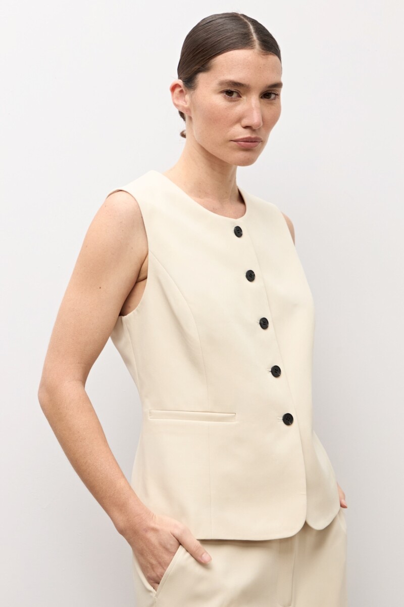 Chaleco sastrero beige claro