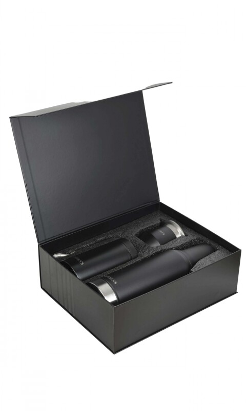 KIT CEBADOR MATE -TERMO -YERBERA -BOMBIL PREMIUM NEGRO