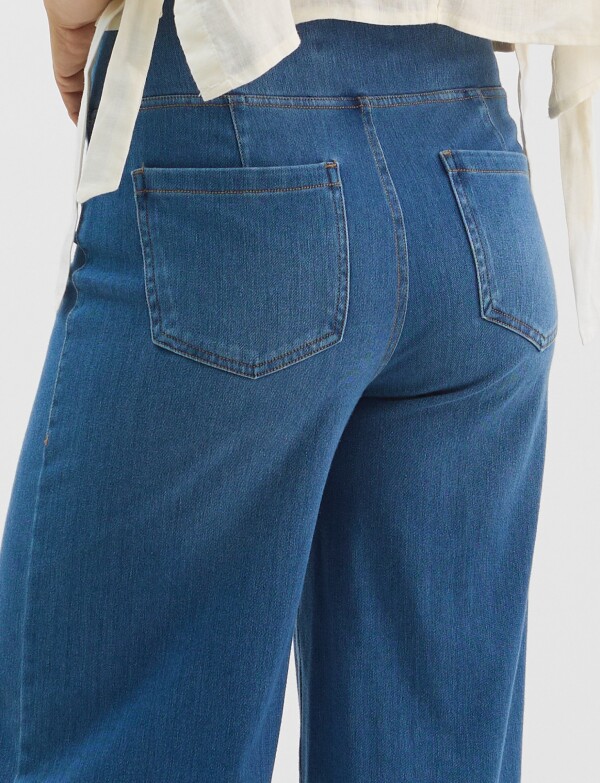 Jegging Estilo Palazzo Con Cintura Elástica JEAN