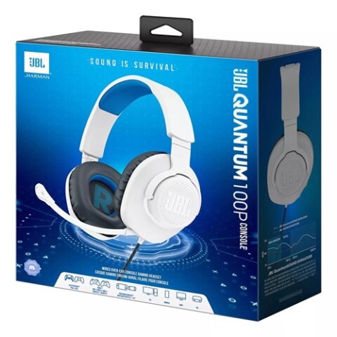 Vincha Gamer JBL Q100P Over Ear White/Blue Vincha Gamer Jbl Q100p Over Ear White/blue