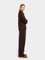 Pantalón Con Cintura Elástica Y Bolsillos marron