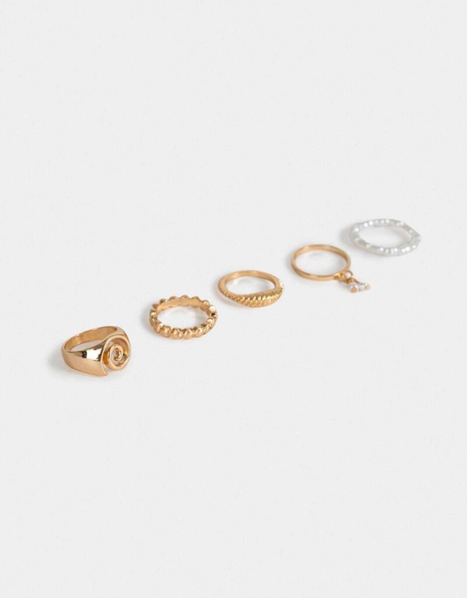 Sets Anillos Perlas - Dorado 