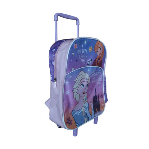 Mochila infantil Frozen con Carro Tafeta Chica 35 x 26 cm LILA