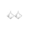 Caravanas aros inflados Rombo- Plata 925- Sin piedra -CA3877 sinpiedra