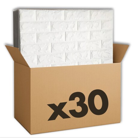30 Placas Revestimiento Pared Autoadhesiva 70x77cm Promo X30 Blanco