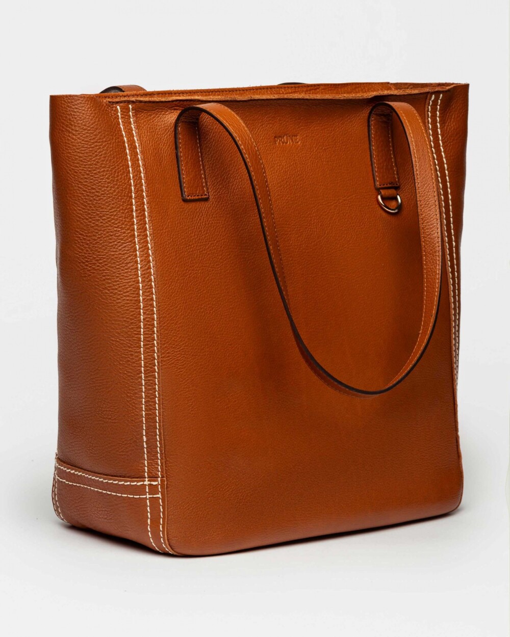 Shopper Vera en cuero graneado Cuoio