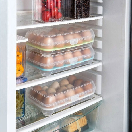 Huevera Organizador Plástico Para Almacenamiento 15 Huevos Transparente