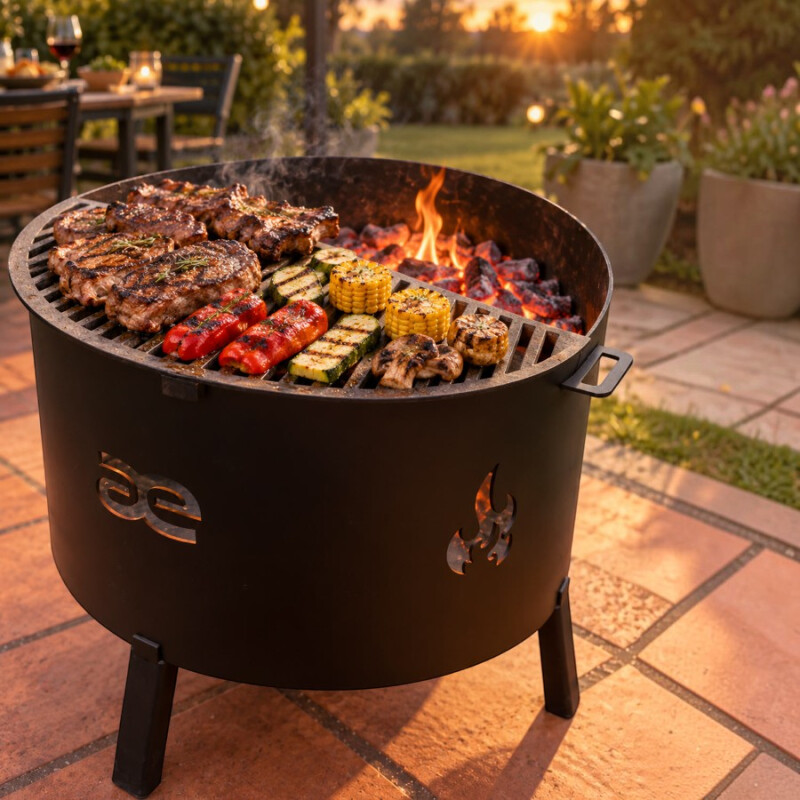 Fogón Flama 61 cm con parrilla media luna removible Fogón Flama 61 cm con parrilla media luna removible