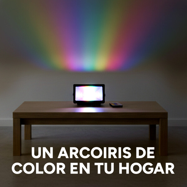 Foco Reflector RGB Control IP66 Exterior Interior 18 LED 20W Color Negro