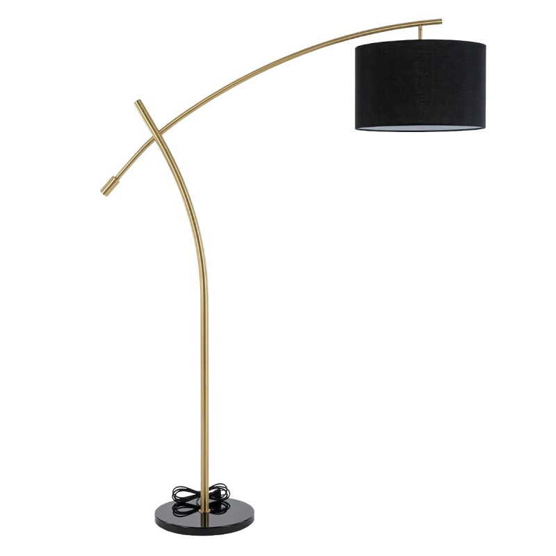 LAMPARA NEGRA/DORADO C/BASE MARMOL DE PIE 170CM Unica