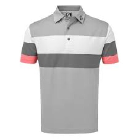 REMERA HOMBRE FOOTJOY PRODRY Pique - Gris Blanco Manga rosa