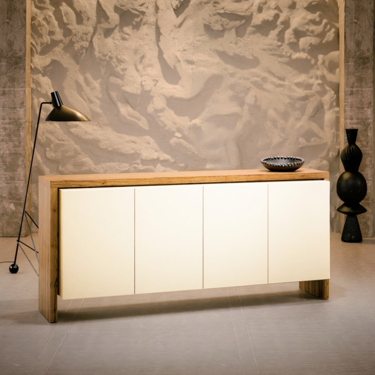 Aparador Buffet NORD 1.8 - Linea Manhattan - Off White / Cinamomo 