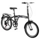 Bicicleta Plegable Rodado 20 Shimano Parrilla Negro