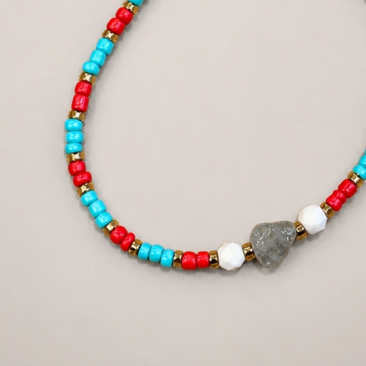 Pulsera Cuentas Piedra - Multicolor 
