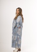 Vestido camisero 100% lino Celeste