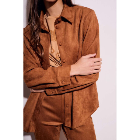 Camisa Gamuza Cuero Vegano Camel