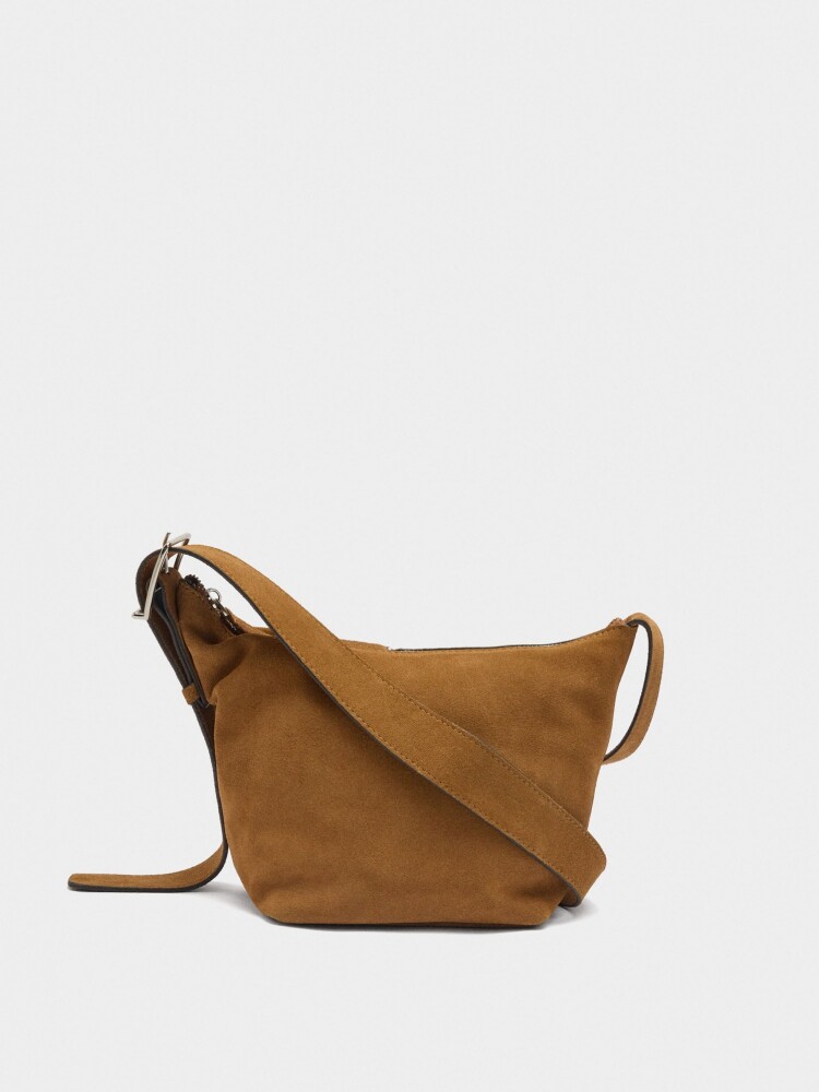 Bolso Bandolera De Piel Lisa camel