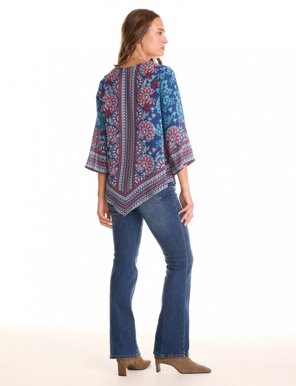 Blusa Arabescos AZUL/MULTI