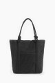 Bolso tote tejido negro
