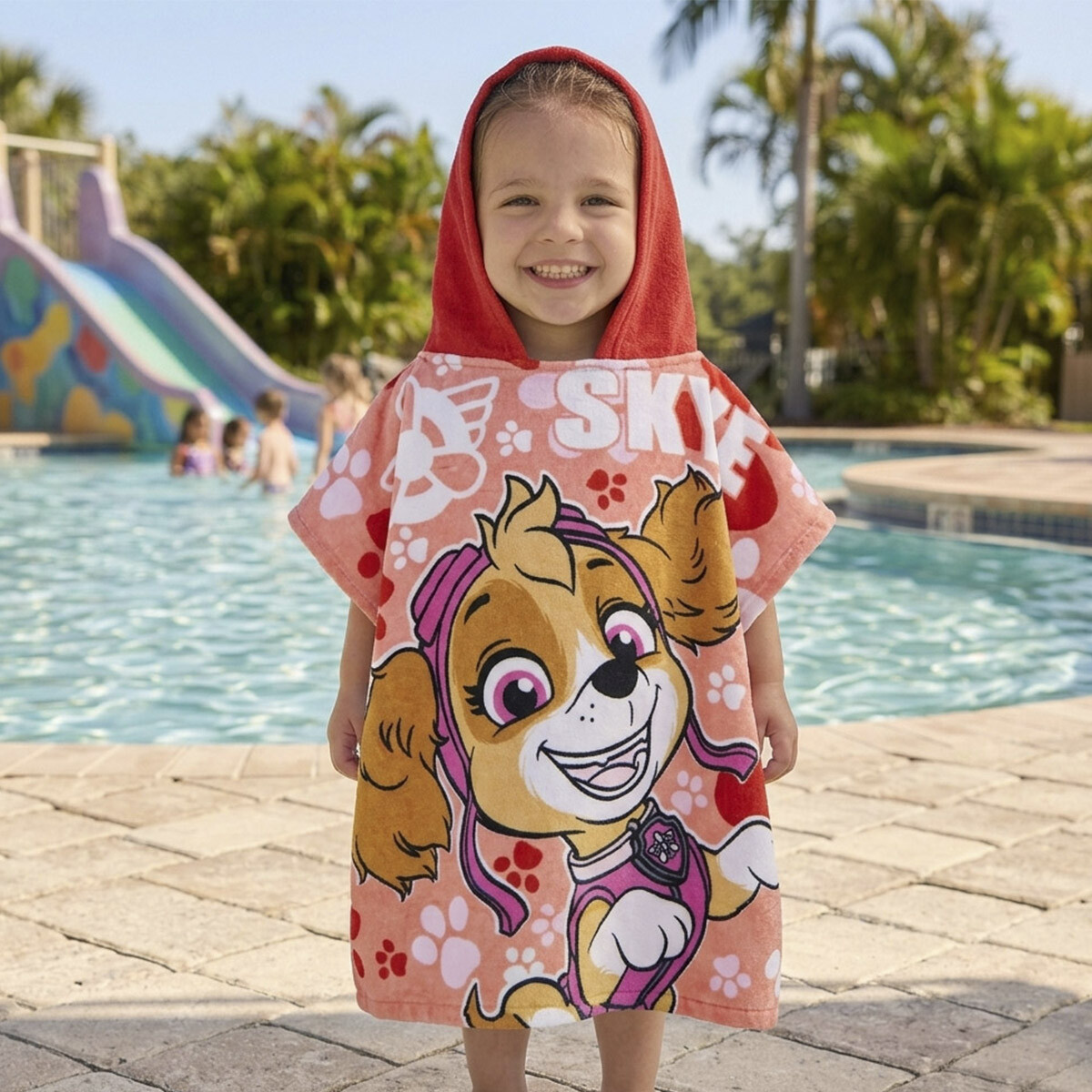 Bata Poncho Infantil Paw Patrol 100% Algodón 70 x 58 - ROSA 