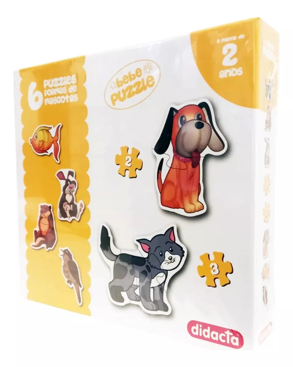 6 puzzles formas de mascotas 