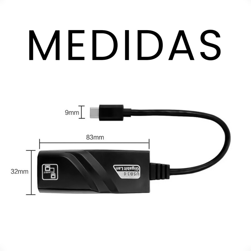 Adaptador de Red USB Tipo C 3.0 a Ethernet Rj45 Gigabit 1000 Mbps Adaptador de Red USB Tipo C 3.0 a Ethernet Rj45 Gigabit 1000 Mbps