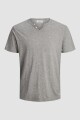 Polera Ret Cuello "v" Abotonado Light Grey Melange