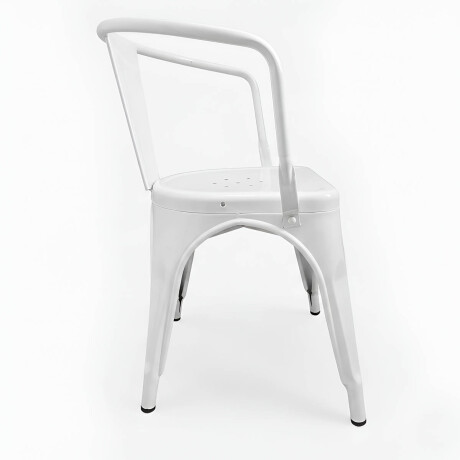 Silla Tolix Fade To Black Metálica Reposabrazo Blanco