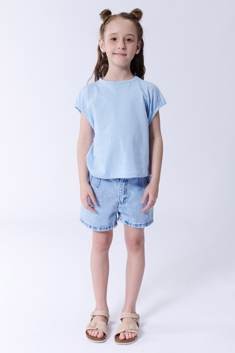Remera crop - Celeste 