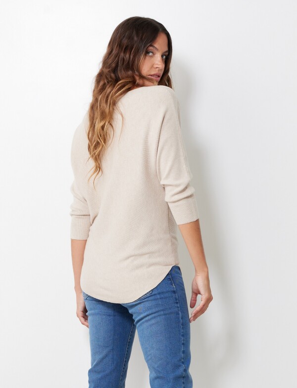 Buzo Dolman Ribs BEIGE CLARO