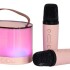 Parlante Set Karaoke Portátil X2 Micrófonos Bluetooth Led Ax Variante Color Rosa