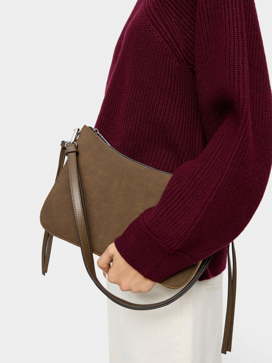 Bolso Bandolera Con Tiras Laterales camel
