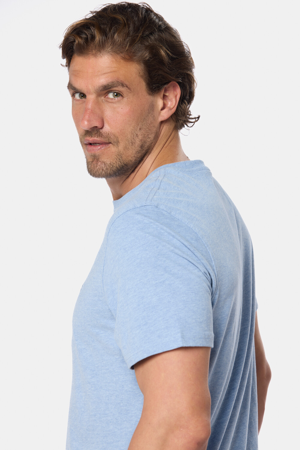 REMERA DE ALGODÓN Azul melange