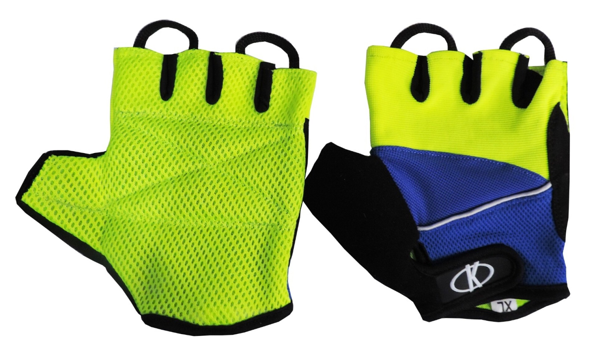 Par de Guantes de Ciclismo Cortos K - AZUL-FLUO 