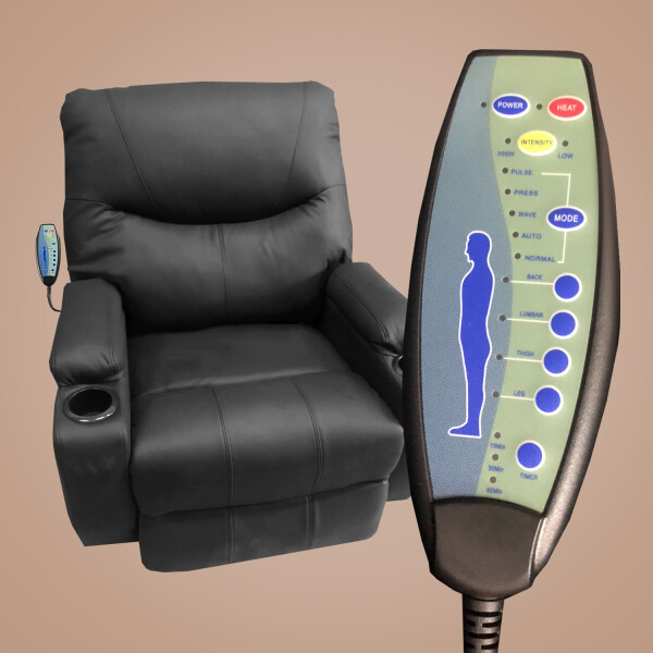 Sillón Masajeador Eléctrico Reclinable Con Control Remoto SILLON MASAJEADOR 1 CUERPO CALOR PL
