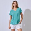 Remera Escote V VERDE AGUA