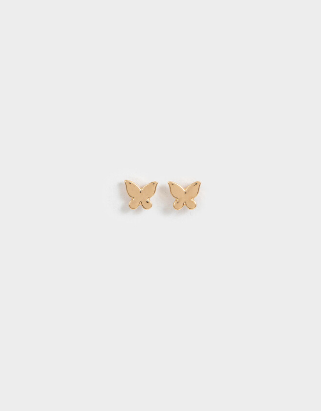 Aros Pasantes Con Mariposas Aros Pasantes De Mariposa - Dorado