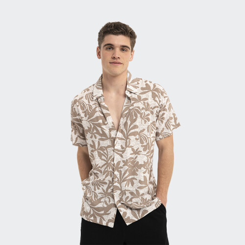 Camisa Reef de Manga Corta Estampada Gris