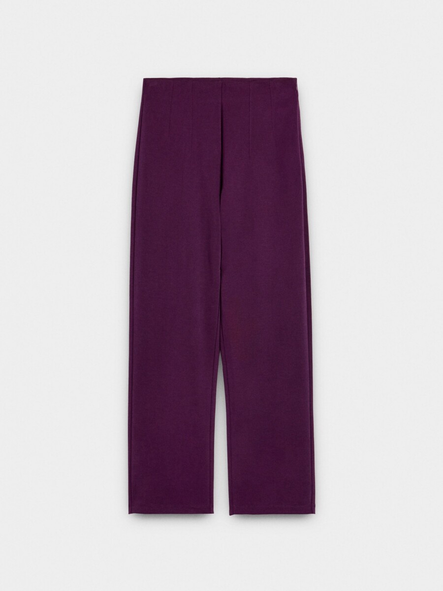 Pantalón Rectos Con Pinzas burdeos